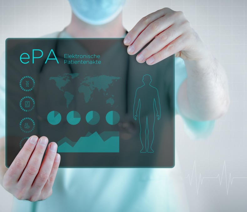 Elektronische Patientenakte auf einem Tablet. Elektronische Patientenakte auf einem Tablet.